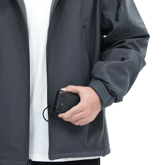 HEATIX Men's Soft Shell Heated Jacket With 12V Battery Pack - Black