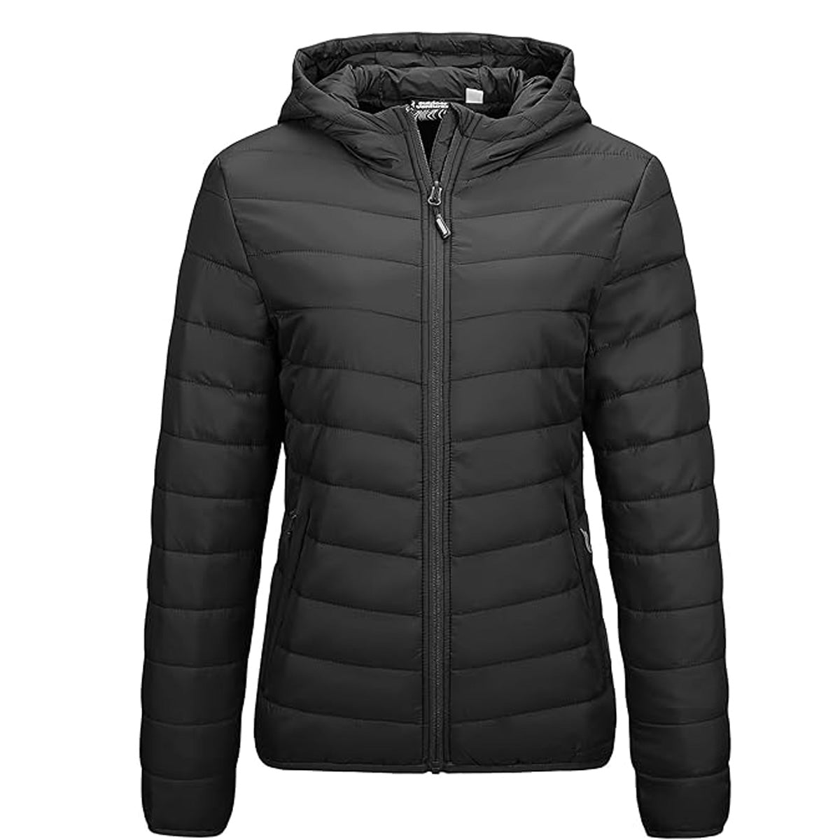 Heatix Women's Packable Lightweight Full-Zip Puffer Jacket with Hood Quilted Winter Coat